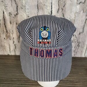 Thomas The Train 2009 'THOMAS' Blue Striped Embroidered Conductor Kids Hat OS